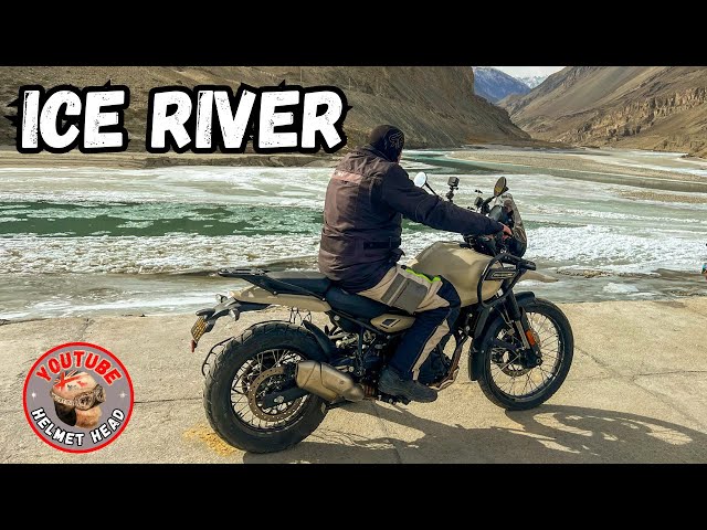 Motorcycle Journey Halted by Police at the Edge of an Ice River