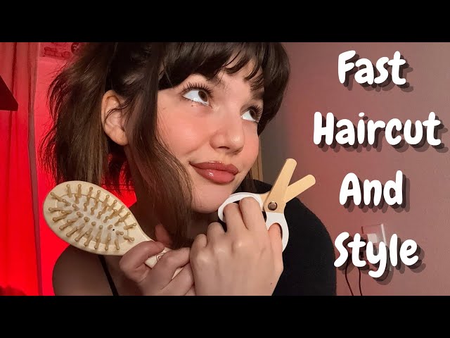 ASMR Fast Haircut And Style Roleplay ( Personal Attention, Mouth Sounds, Hand Sounds )