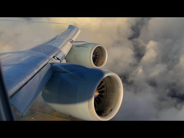 Boeing 747-8  Power !  Engine Sound / Take off from Frankfurt to Tokyo HND Lufthansa Business Class