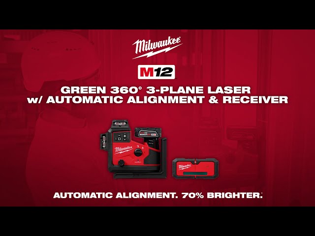 M12™ Green 360° 3-Plane Laser w/Automatic Alignment & Receiver