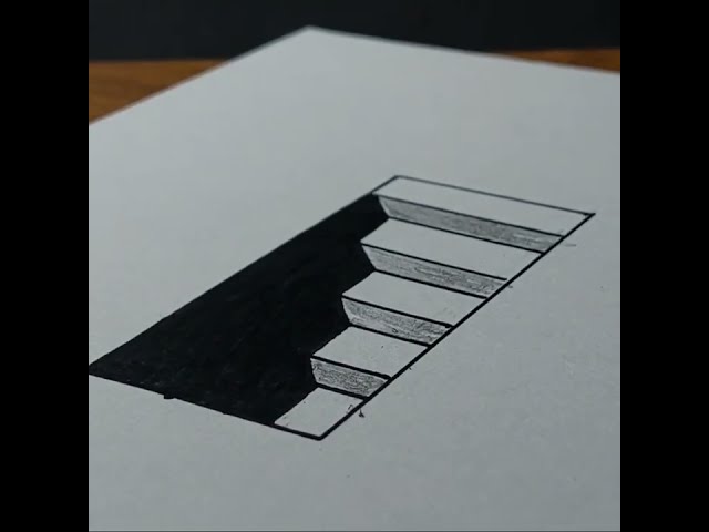 how to draw 3d stairs down very easy