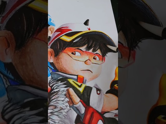 lukis Boboiboy superb  #shorts #art #boboiboy #drawing #fire #shortvideo #anime #ejenali