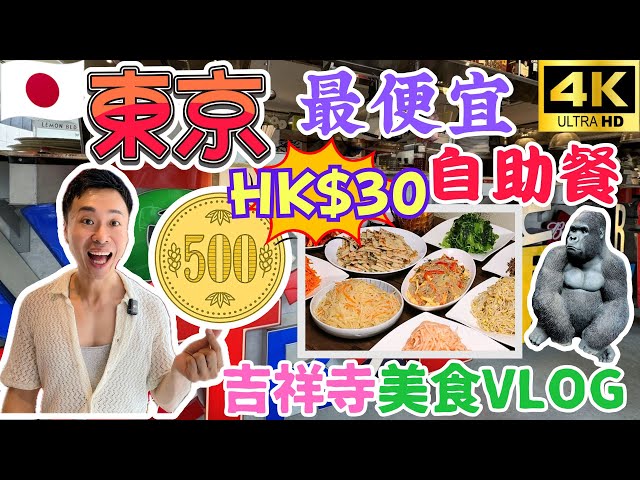 500日元最便宜自助餐 | 窮遊必吃CP值最高Buffet | 80歳阿嫲下廚 | 吉祥寺街頭小吃&香港台灣美食攻略 | 4K VLOG