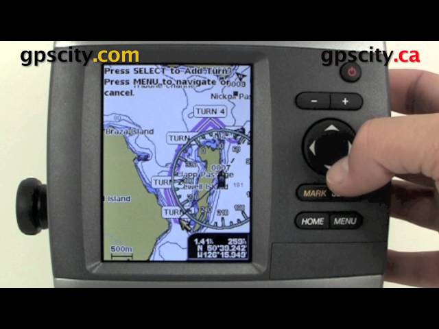 Garmin GPSMap 4XX Video Manual - Placing a Route using the Map