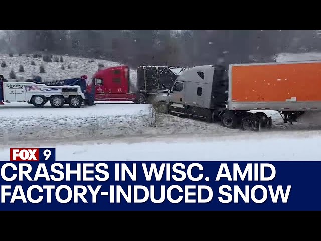 Factory steam creates snow, causes crashes on I-94 in Wisconsin