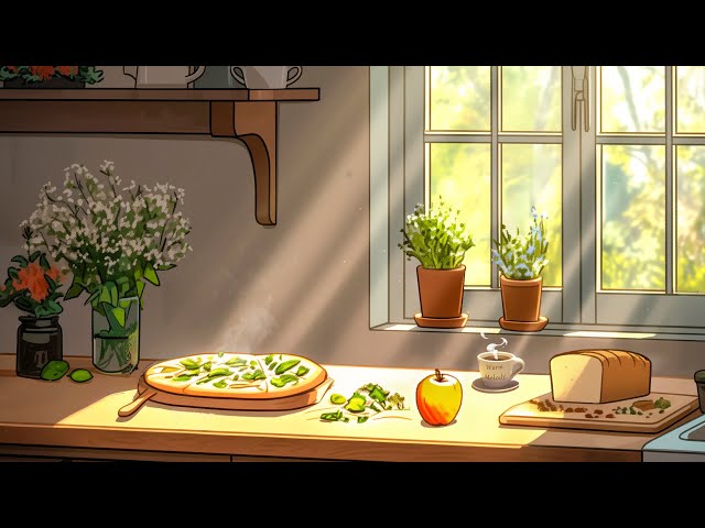 Chill Morning Vibes 🍃🍕 Lofi Playlist for a Peaceful Start 🪴Lofi coffee - Lofi morning