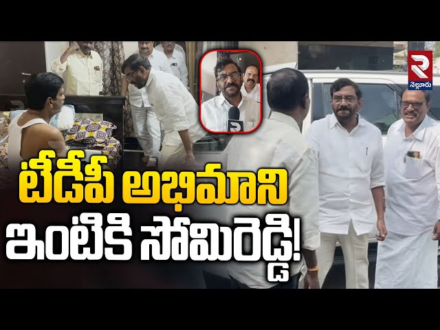 టీడీపీ అభిమాని ఇంటికి సోమిరెడ్డి! | MLA Somireddy Chandramohan At Mallikharjun House | RTV Nellore