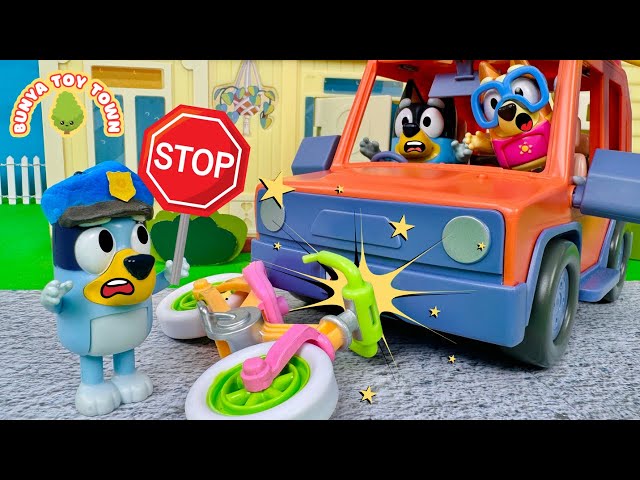 BLUEY Police Officer Learns Car Safety Rules - Safety Lessons For Kids | Bluey Pretend Play Stories