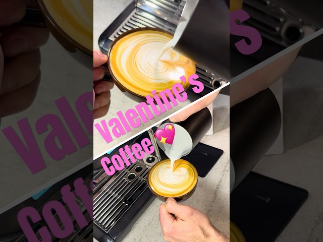 Satisfying Heart Latte Art Pour! 💕☕ #shorts #latteart