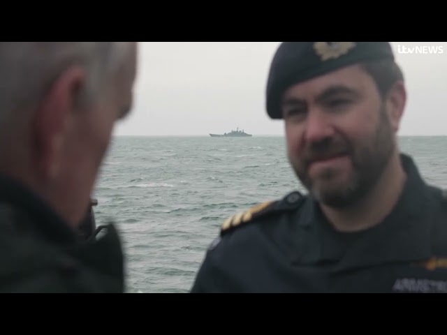 On board a Royal Navy destroyer tracking Russian ships in the English Channel | ITV News