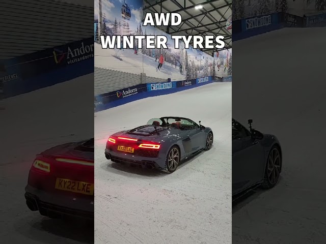 Audi R8 R8 RWD vs Quattro ski slope LAUNCH!