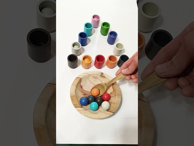 Color Sorting Wooden Balls Asmr Creative Toys video #shorts #toys #relax #art