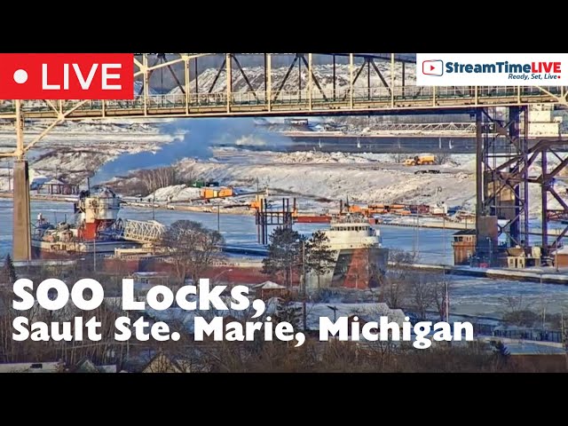 Soo Locks, Sault Ste Marie, Michigan USA | Streamtime LIVE