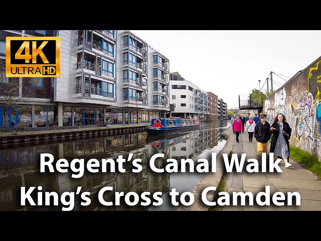 LONDON | Regent's Canal Walk | King's Cross St Pancras to Camden Market | 3D 360° binaural audio 🎧