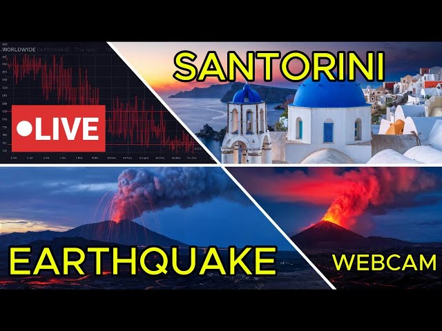 🌎 🔥🌋 SANTORINI WEBCAM EARTQUAKE Seismographs 🌋🔥  #webcam  #earthquake  #volcano #greece