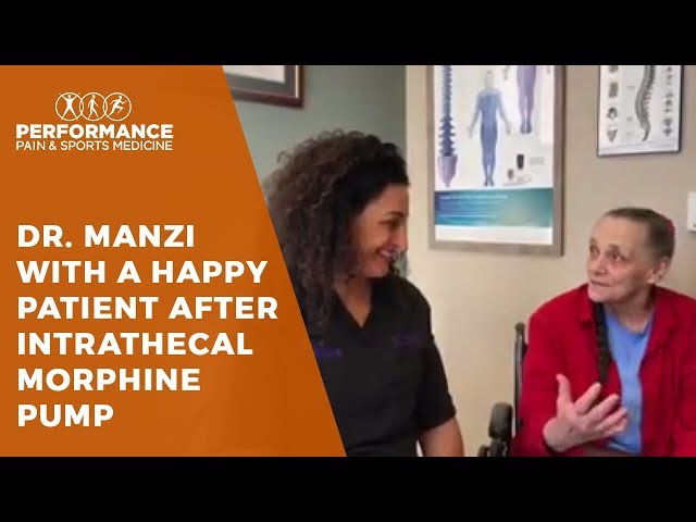 Dr. Manzi with a happy patient after intrathecal morphine pump