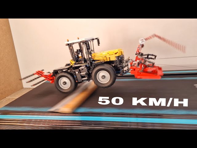 Tractor VS Speed Bumps ⚠️ 50 Km/h ⚠️ Lego Technic on a treadmill