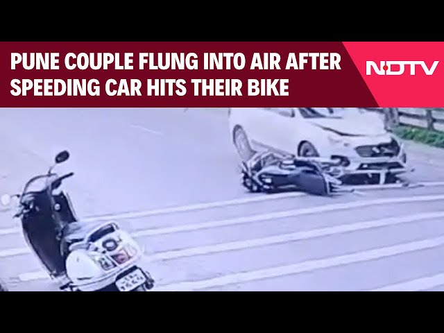 Pune Accident News | Pune Couple Flung Into Air After Speeding Car Hits Their Bike