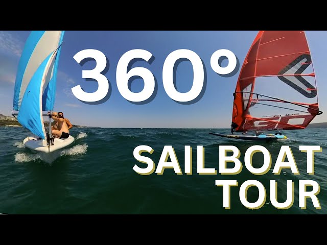 360° Sailing with a small sailboat.