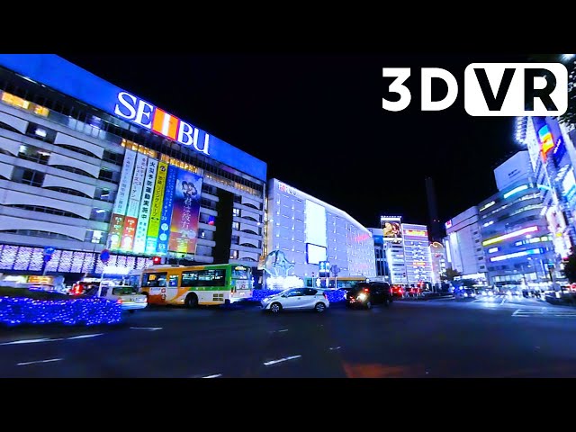 VR 180 3D 5.7K | Illuminations in front of the east exit of Ikebukuro Station