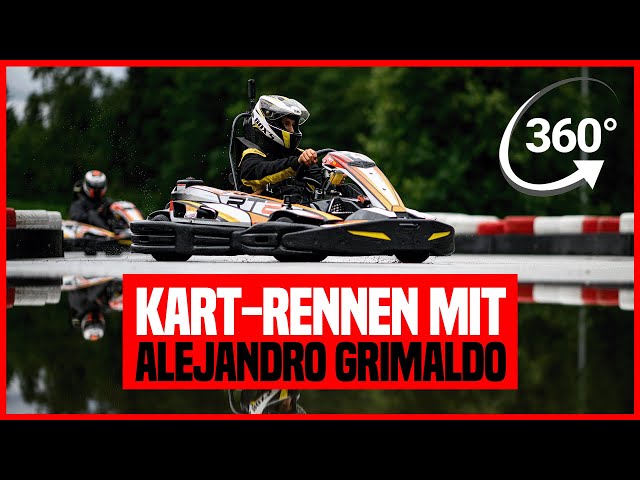 On-Board beim Go-Karting: Alejandro Grimaldo rast im Teamevent allen davon