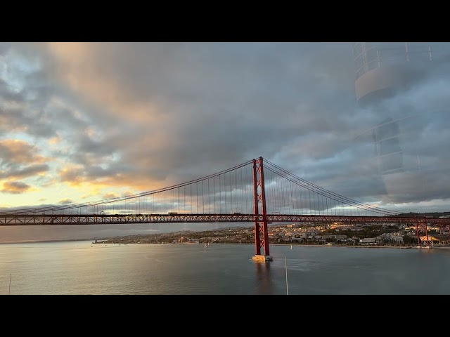 Passing under 25 de Abril Bridge, Lisbon, whilst aboard P&O Cruise Ship IONA