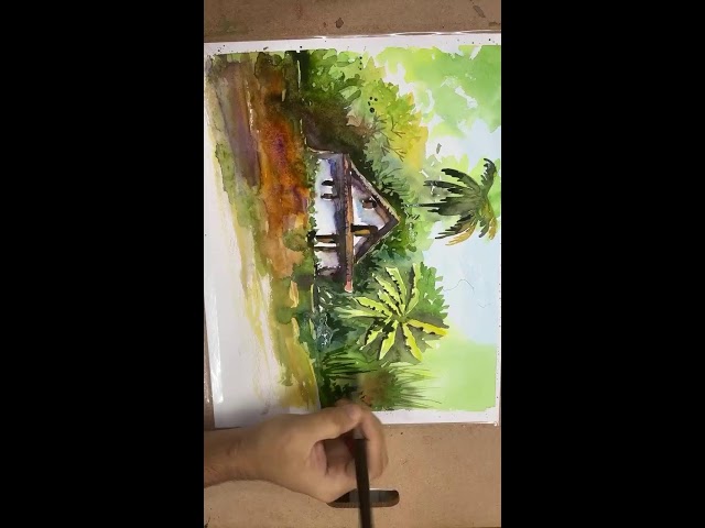 Pankaj Fine Art Academy is live water colour landscape painting 2