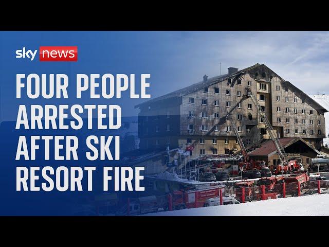 Turkish authorities arrest four people over hotel fire at popular ski resort