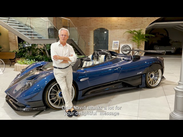 Horacio Pagani sends a personal message to my son!