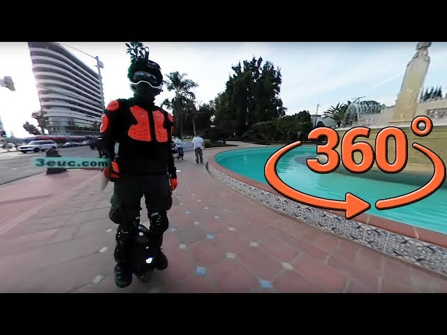 King Song 18L electric unicycle (EUC) non-stop through Beverly Hills, California - 1 of 2 ● 360° VR!