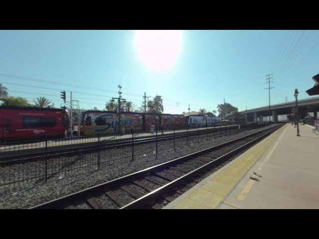 VR180 - San Diego Trolley (Green Line) Southbound in Old Town San Diego CA - September 28th 2020