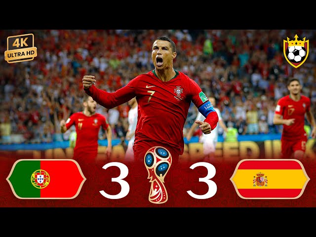 Highlights - "Portugal (3-3) Spain" 🔥 ● Ronaldo hat-trick 💥🤯 ❯ World Cup 🇷🇺 Russia [2018] 🌍 | 6K