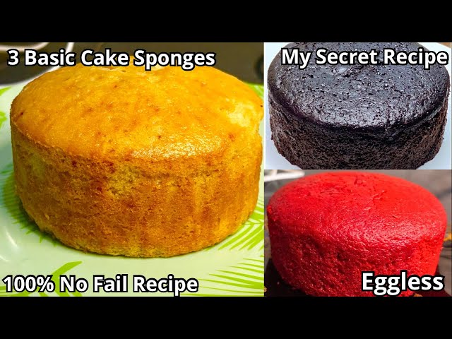 My secret recipe of vanilla, chocolate cake, red velvet cake, मेरे 20 Tips-Tricks for 3 Sponge Cake