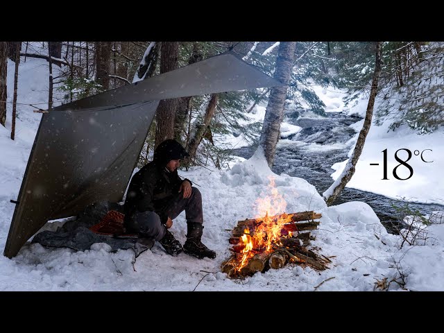 3 Days Solo Camping by Winter River