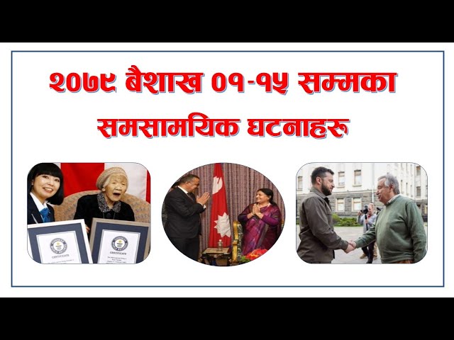 National International Events || Current Affairs 2079 || Current Affairs 2022 || By: Loksewa Sopan