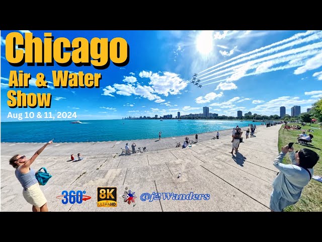 Chicago Air and Water Show 2024 - ( 360 8K VR ) Walking Tour @ Montrose Point - U.S.A.