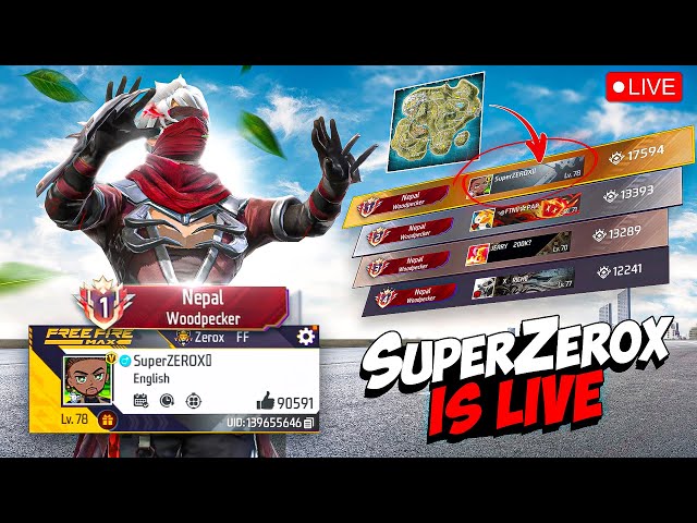 SuperZEROX is Live❗️ Top 1 Woodpecker Player🔥 Garena Freefire