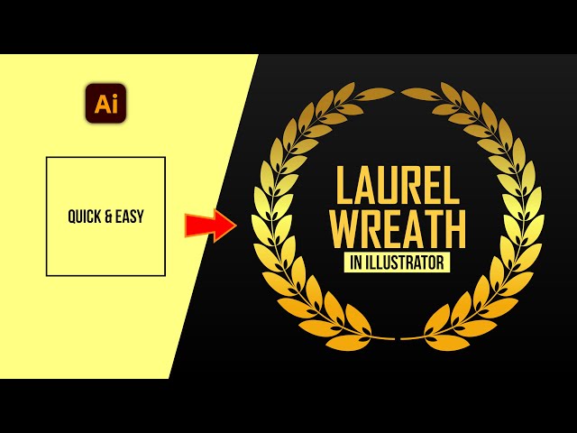 Laurel Wreath Design in Adobe Illustrator | Custom Leaf Brush | Illustrator Tutorial