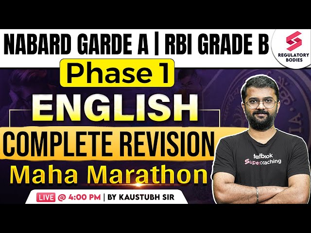 Complete English Revision for RBI Grade B | NABARD Grade A Phase 1 | RBI Grade B 2024 | Kaustubh Sir