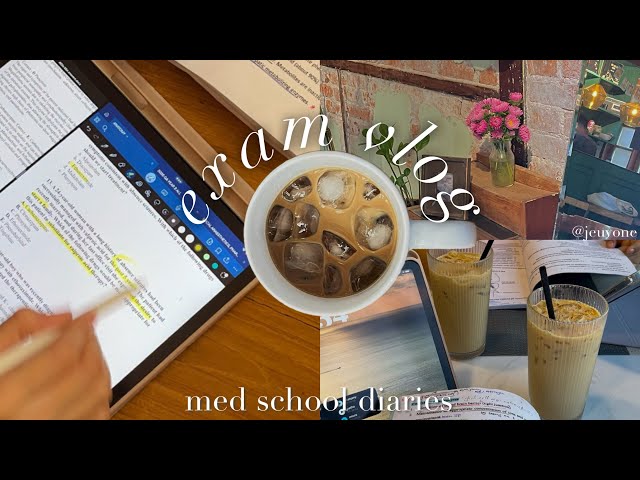 EXAM STUDY VLOG | last week of uni, cafe study, what i eat in a week, productive days in med school