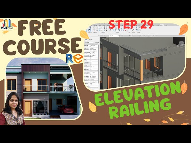 Revit Step 29 Railing /Elevation design in revit in tamil