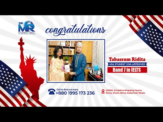 Study in USA with The MR International | USA Student Visa Success of Ridita