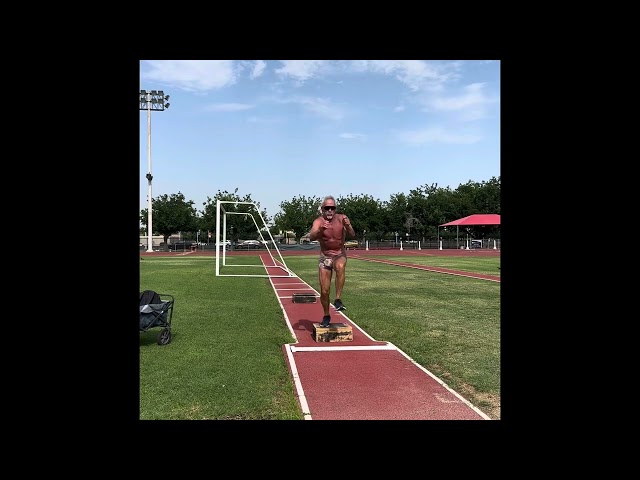 Standing (2) box bounds into the sandpit!