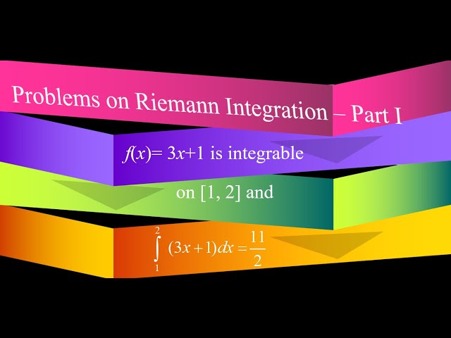 Problems on Riemann Integration :  Part I