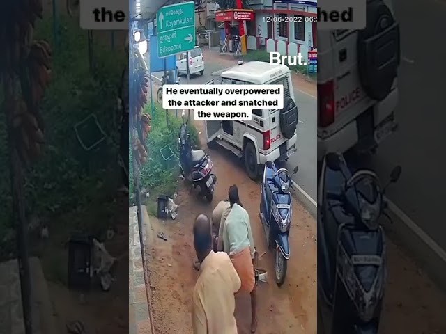 This Kerala policeman’s bravery went viral on the internet as he subdued a man wielding a machete