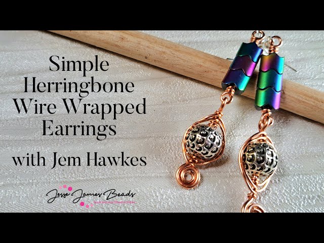 Easy DIY Herringbone Wire Wrapped Jewelry Tutorial