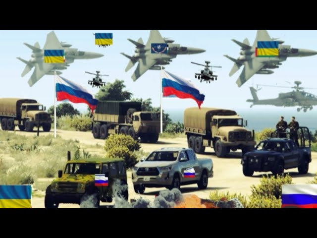 PUTIN UNDERSTIMATED NATO; Ukrainian Fighter Jets & Helicopters Attack on Russian Army Weapons-GTA5