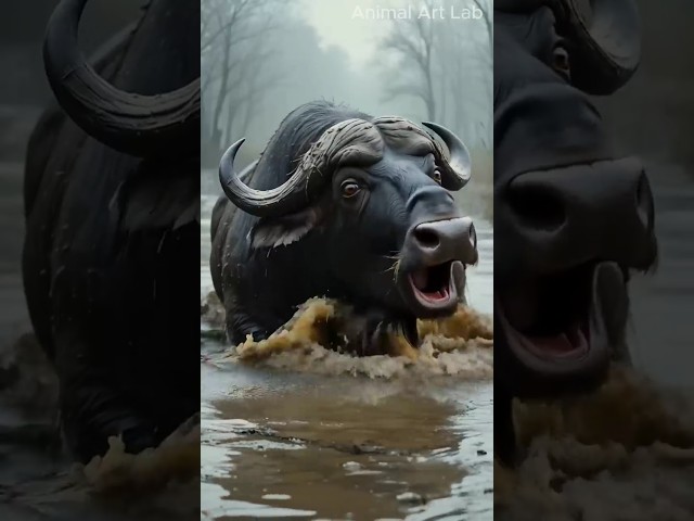 Buffalo Sinks into Mud – Can He Be Saved? #buffalo #animalrescue #wildliferescue #wildanimals