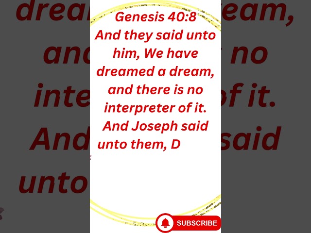 "Joseph Interprets Dreams by God's Wisdom" Genesis 40:8#shortvideo #youtubeshorts #ytshorts #youtube