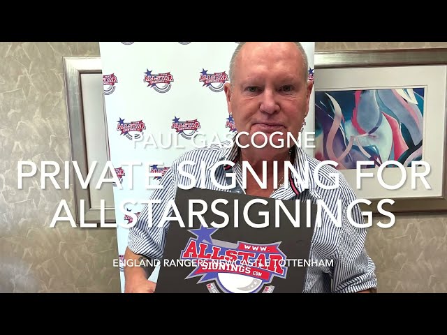 Paul Gascoigne Gazza autograph signing for Allstarsignings